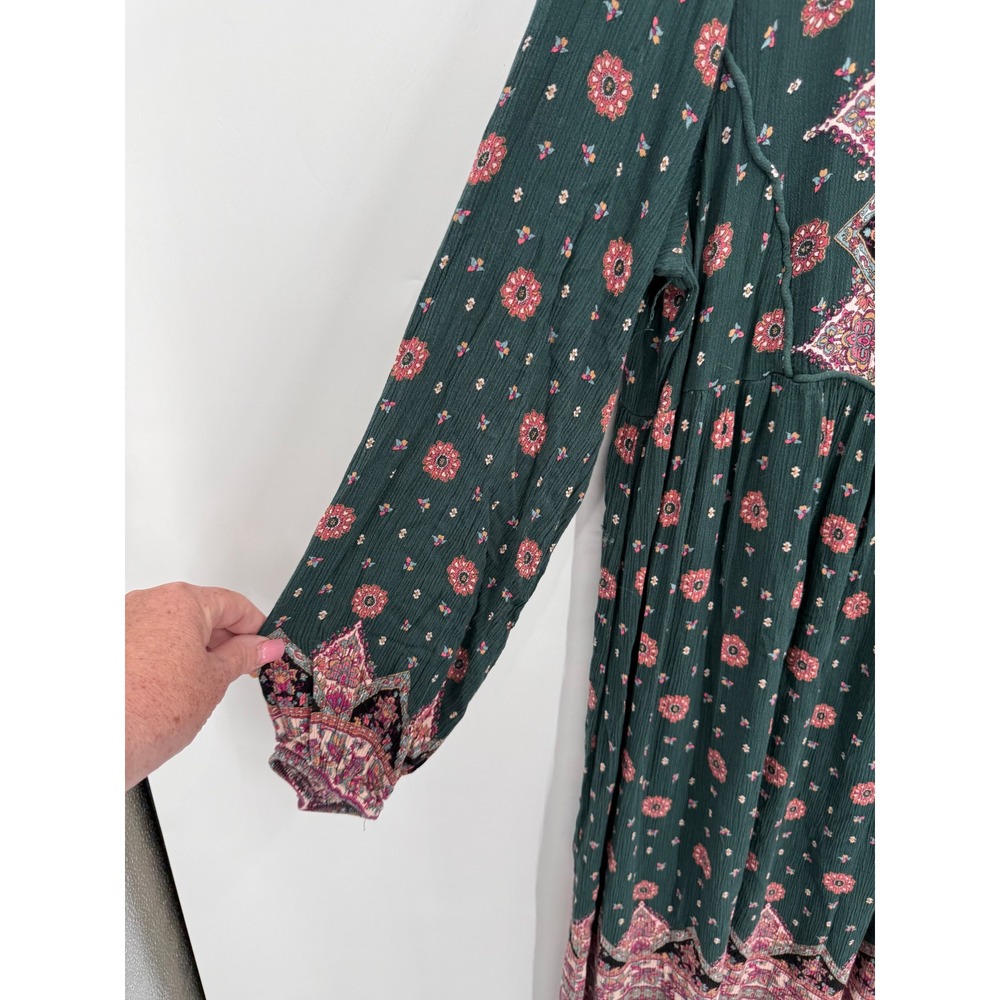 Knox Rose Womens XXL Midi Dress Floral Boho Hippie Peasant Festival Flowy Folk - Picture 6 of 8